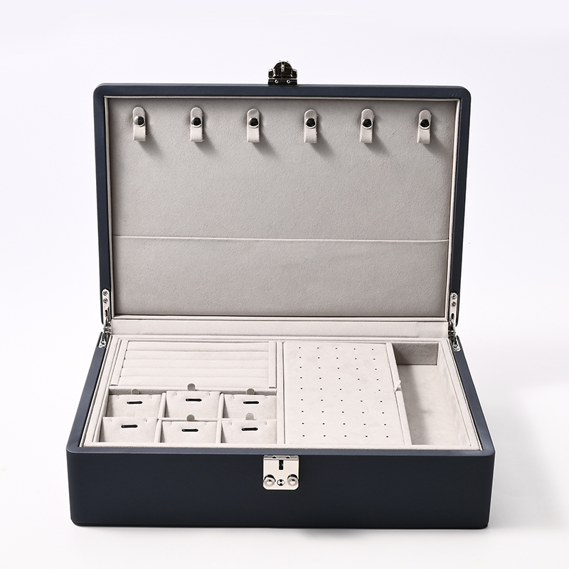 FANXI Custom Grey PU Leather Microfiber Jewelry Case