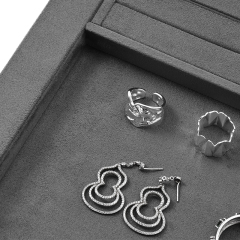 FANXI Custom Grey Suede Jewelry Tray