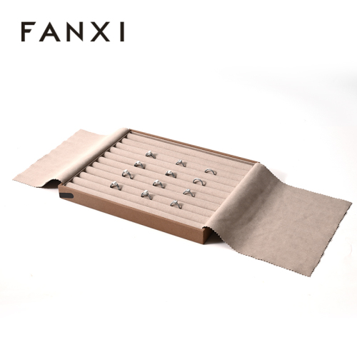 FANXI Custom Pink PU Leather Microfiber Jewelry Tray