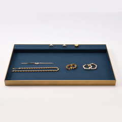 FANXI Custom Blue Suede Metal Jewelry Tray