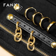 FANXI Luxury Black PU Leather Microfiber Storage Bag
