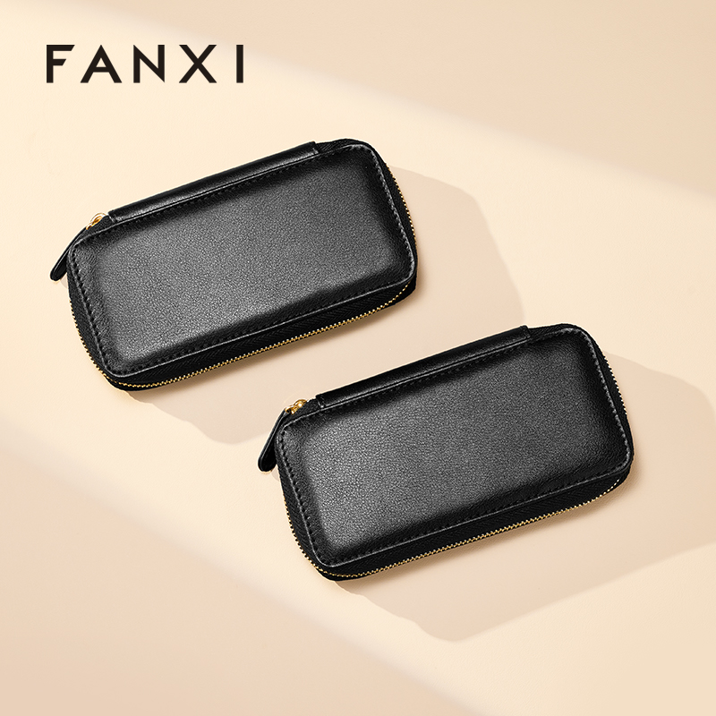 FANXI Luxury Black PU Leather Microfiber Storage Bag