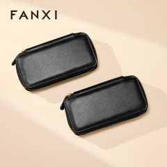 FANXI Luxury Black PU Leather Microfiber Storage Bag