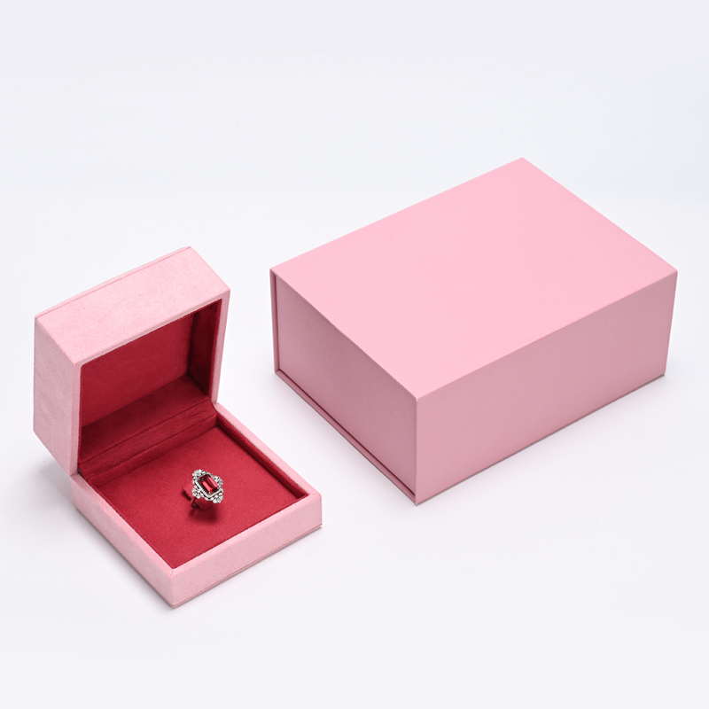 FANXI Custom Pink Suede Ring Box