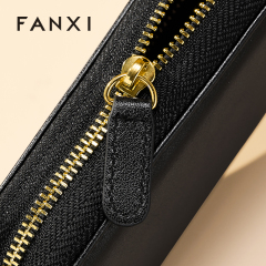 FANXI Luxury Black PU Leather Microfiber Storage Bag