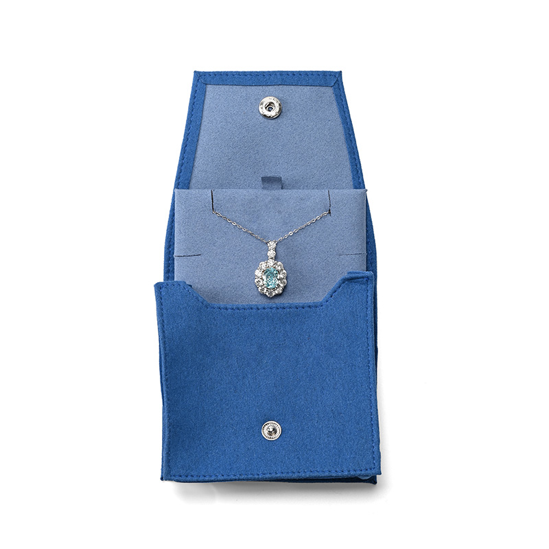FANXI Custom Blue Microfiber Jewelry Pouch