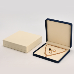 FANXI Custom Dark Blue Microfiber Jewelry Set Box