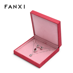 FANXI Custom Pink Suede Jewelry Set Box