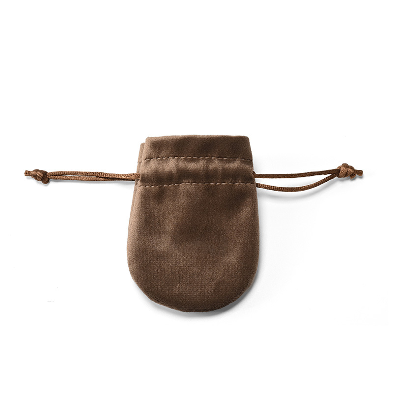 FANXI Custom Brown Velvet Jewelry Pouch
