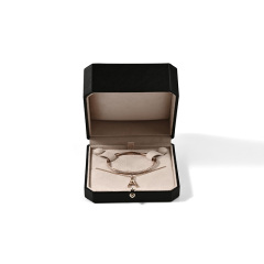FANXI Custom Black Leatheretter Paper Suede Bracelet Box