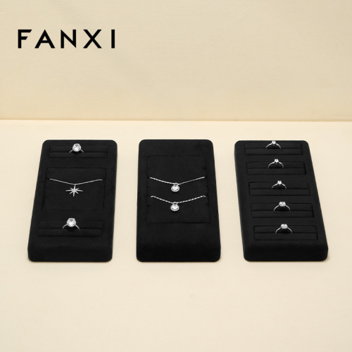 New design black microfiber jewelry display set for ring pendant bangle