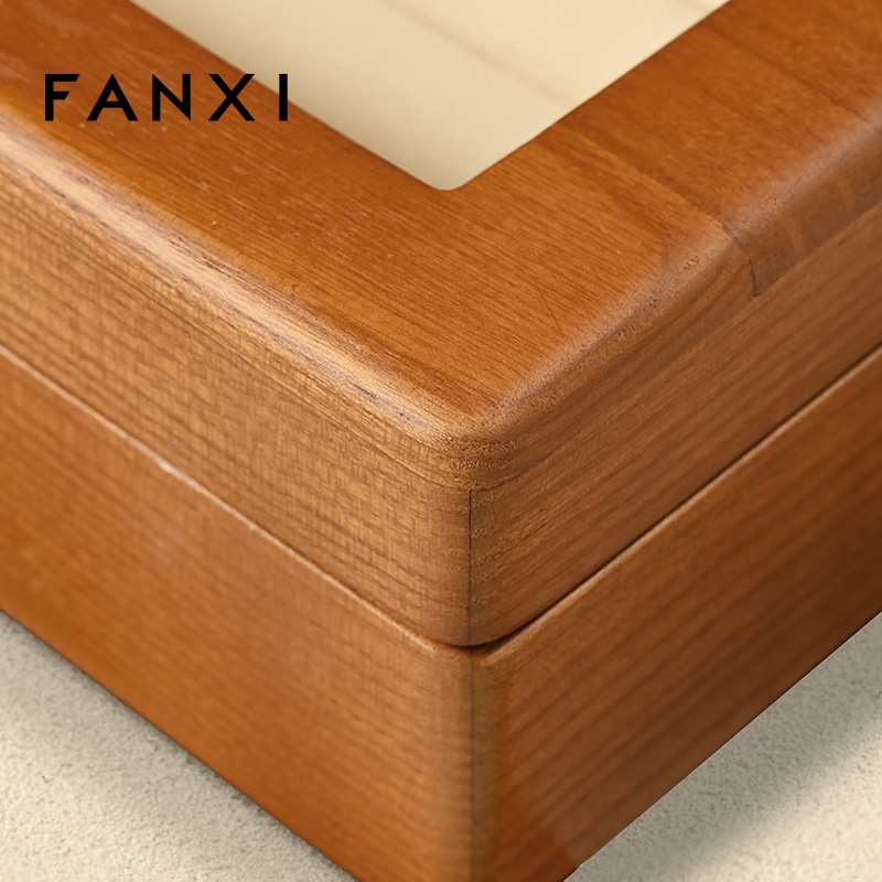 FANXI Wholesale Gray Solid Wood Jewelry Display Case