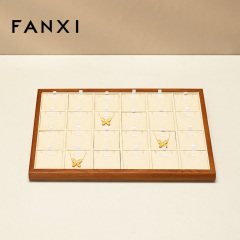 FANXI Wholesale Gray Solid Wood Jewelry Display Tray