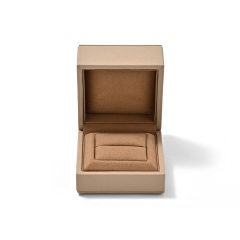 FANXI Custom Coffee Color PU Leather Microfiber Ring Box