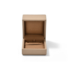 FANXI Custom Coffee Color PU Leather Earring Box