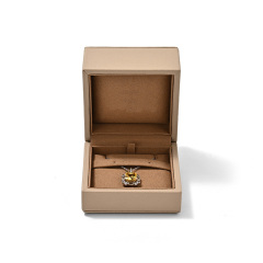 FANXI Custom Coffee Color PU Leather Earring Box