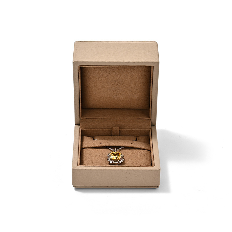 FANXI Custom Coffee Color PU Leather Earring Box