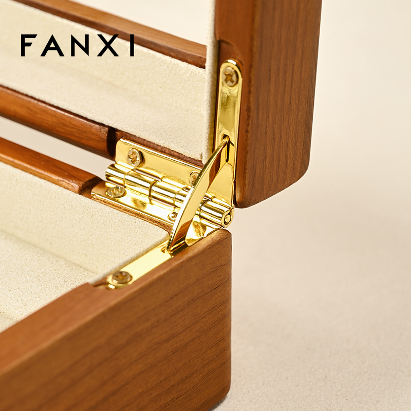 FANXI Wholesale Gray Solid Wood Jewelry Display Case