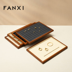 FANXI Wholesale Gray Solid Wood Jewelry Display Tray
