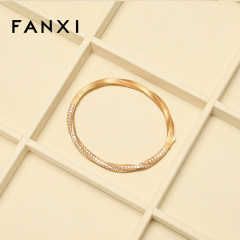 FANXI Wholesale Gray Solid Wood Jewelry Display Tray