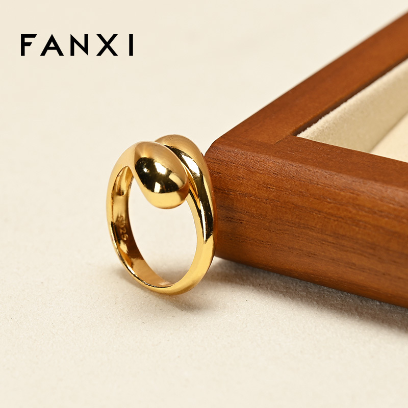 FANXI Wholesale Gray Solid Wood Jewelry Display Tray