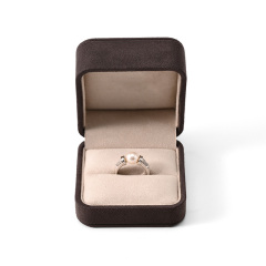 FANXI Custom Chocolate Color Suede Ring Box