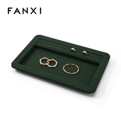 FANXI Custom Green Microfiber Jewelry Display Tray