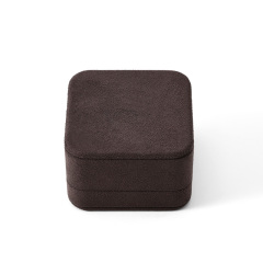 FANXI Custom Chocolate Color Suede Ring Box