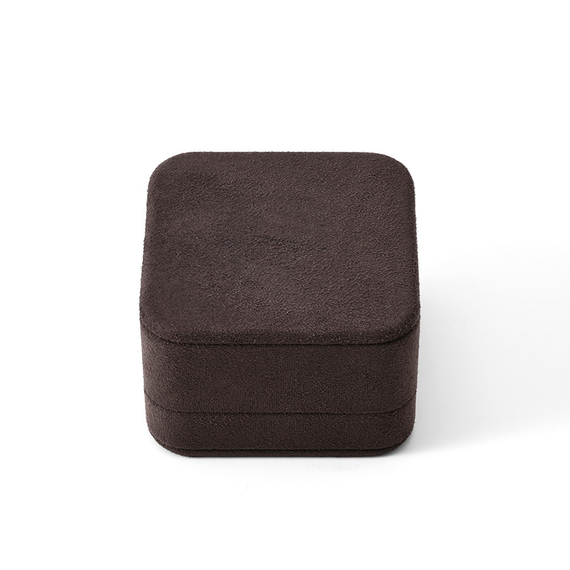 FANXI Custom Chocolate Color Suede Ring Box