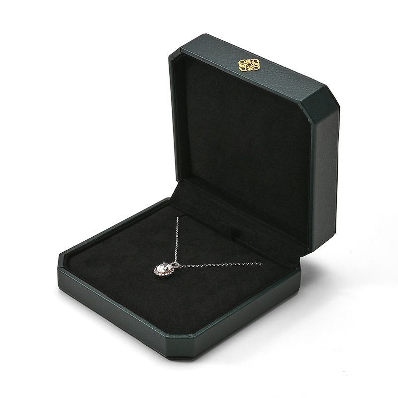 FANXI Custom Green PU Leather Microfiber Necklace Box