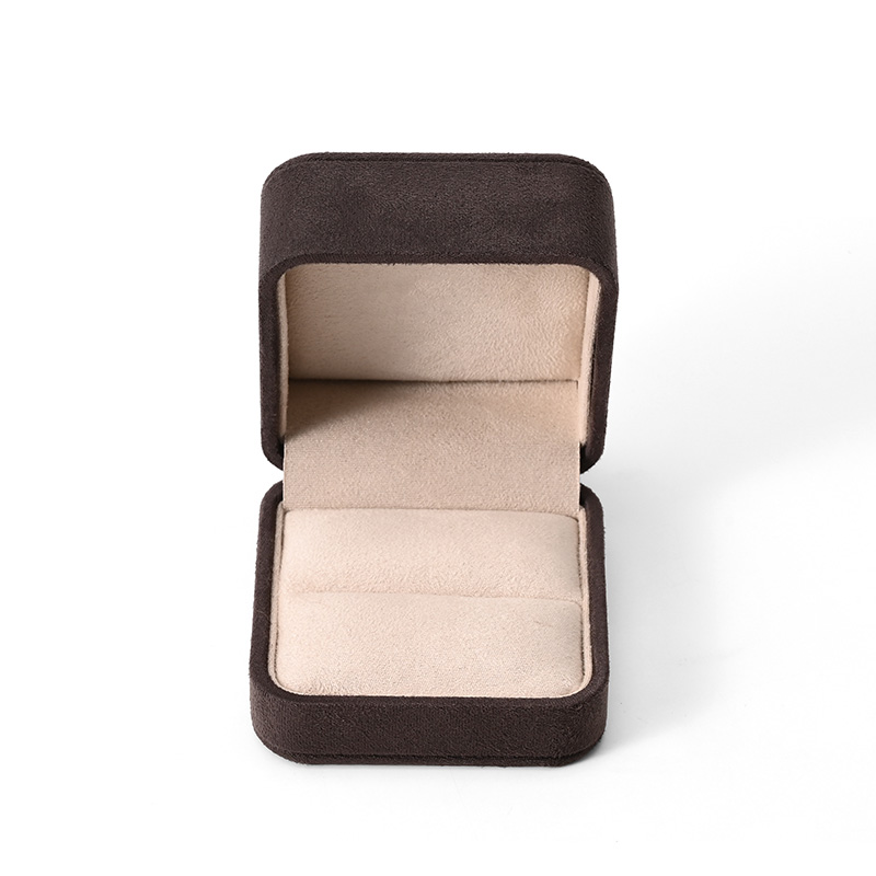 FANXI Custom Chocolate Color Suede Ring Box