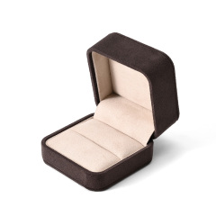 FANXI Custom Chocolate Color Suede Ring Box