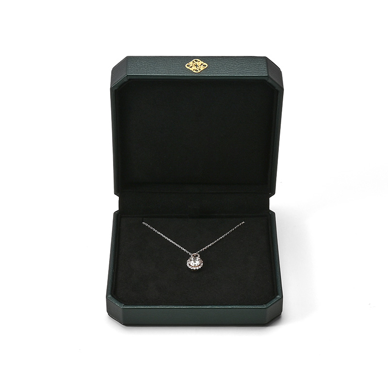 FANXI Custom Green PU Leather Microfiber Necklace Box