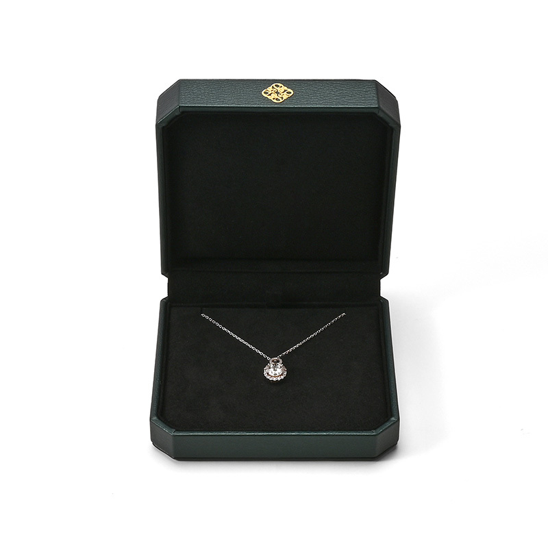 FANXI Custom Green PU Leather Microfiber Necklace Box