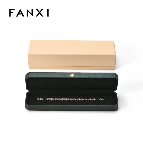 FANXI Custom Green PU Leather Microfiber Long Chain Box