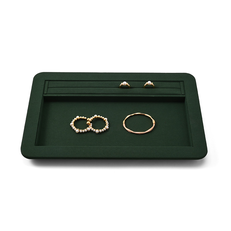 FANXI Custom Green Microfiber Jewelry Display Tray