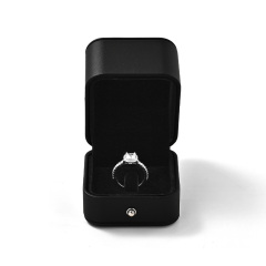 FANXI Custom Black PU Leather Velvet Ring Box