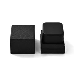 FANXI Custom Black PU Leather Velvet Ring Box