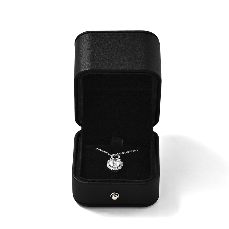 FANXI Custom Black PU leather Velvet Pendant Box