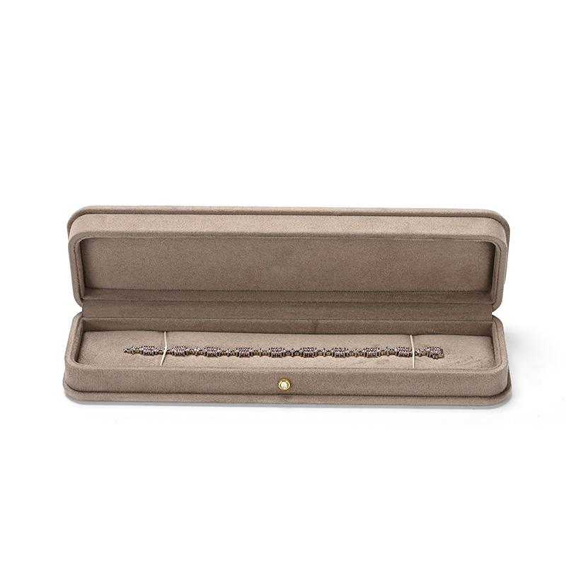 FANXI Custom Coffee-colored Suede Long Chain Box
