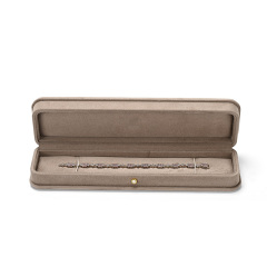 FANXI Custom Coffee-colored Suede Long Chain Box