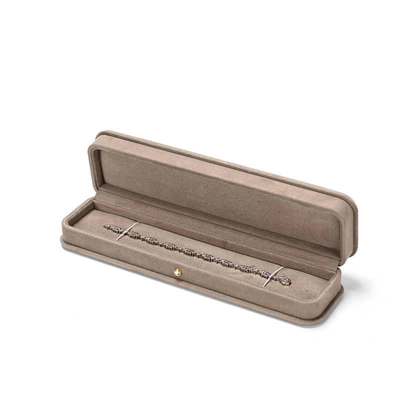 FANXI Custom Coffee-colored Suede Long Chain Box