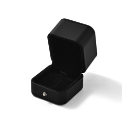 FANXI Custom Black PU Leather Velvet Ring Box