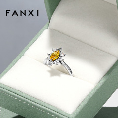 FANXI Hot-sale Green Leather Long Plush Jewelry Box