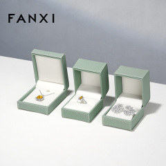 FANXI Hot-sale Green Leather Long Plush Jewelry Box