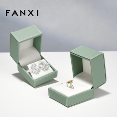 FANXI Hot-sale Green Leather Long Plush Jewelry Box