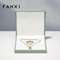 FANXI Hot-sale Green Leather Long Plush Jewelry Box
