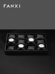 FANXI Fashion Black PU leather Jewelry Display Plate
