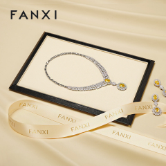 FANXI Factory Beige PU leather Microfiber Jewelry Plate