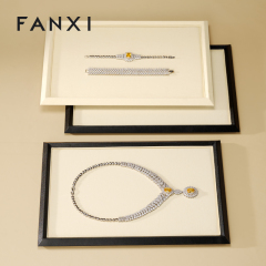 FANXI Factory Beige PU leather Microfiber Jewelry Plate